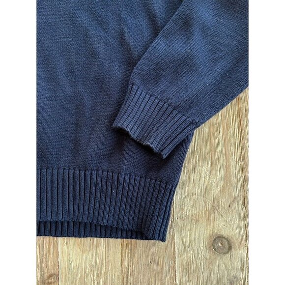 Vintage Polo Ralph Lauren 1/4 Zip Pullover Sweater Mens XL Blue Cotton - Picture 4 of 4